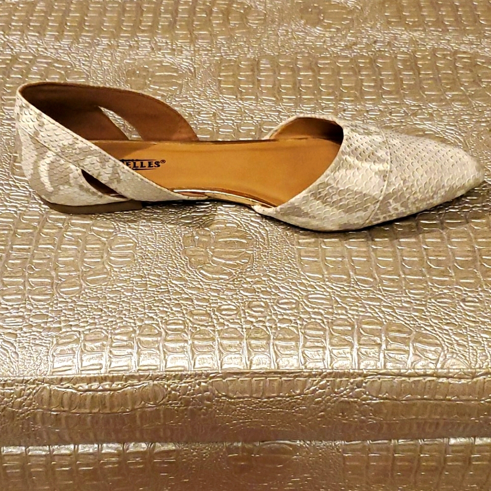 Seychelles Pointed Toe Flats Reptile Snake Skin🐍❣
